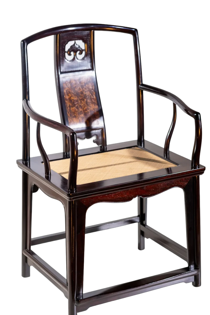 Southern Official's Hat Armchair Inlaid with Cherry Wood